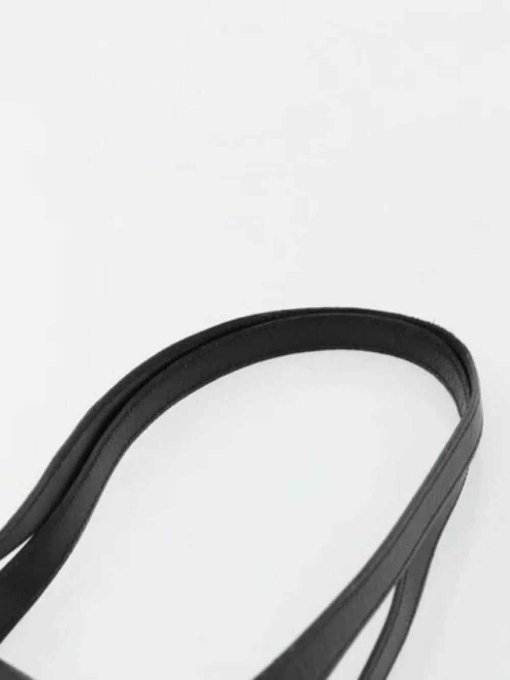 CHANEL Tote Bag Grained Calf Skin Black Gold CC Auth 178022